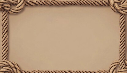 Poster - A vintage-style border made of knotted rope, providing an adventurous and rugged feel for text or images. The background is light brown with space in the center to add content.