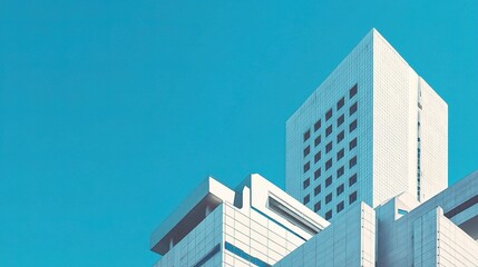 Poster - Modern Angular Architectural Structure with Clean Lines and Sky