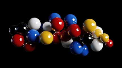 Poster - PNG Abstract molecular structure model
