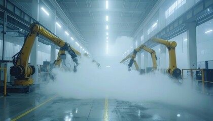 Poster - Industrial Robots Working in Misty Warehouse Environment