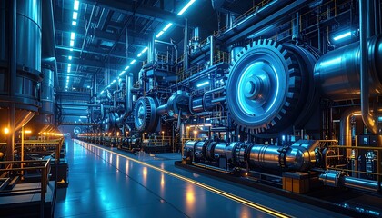Poster - High-Tech Industrial Machinery in a Modern Manufacturing Facility