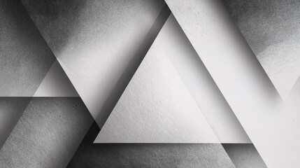 Poster - Monochrome Abstract Triangle Collage in 3D Effect with Tones