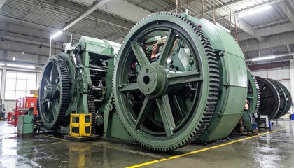 Poster - Large industrial machine with gears in manufacturing facility