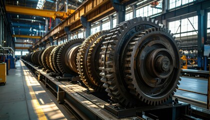 Poster - Industrial Machinery in Large Warehouse with Natural Lighting