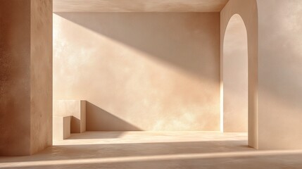 Poster - soft abstract beige wall and floor interior for modern spaces