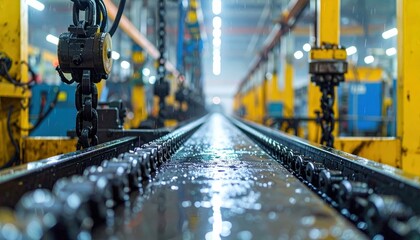 Poster - Industrial Workshop with Equipment and Machinery in a Factory Setting