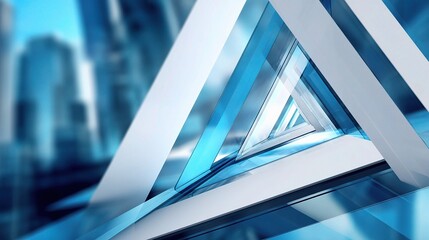 Poster - Modern Abstract Blue and White Geometric Background Design