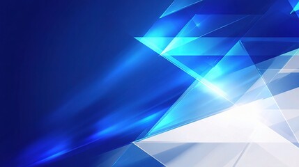 Poster - Contemporary Abstract Background in Blue and White Shades with Depth