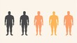 © Johannes - Thin, normal, fat overweight body stick figures. Different proportions of people bodies. Obese classification icons isolated. Slim body and overweight figure illustration illustration , no logos, no