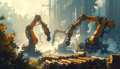 Poster - Robotic Arms Operating in Industrial Setting with Timber Logs and Smoke