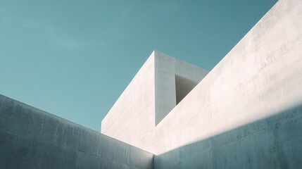 Poster - Modern Abstract Architecture in Art Museum Against Clear Sky