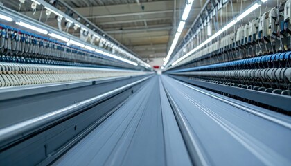 Poster - Industrial Textile Factory with Machinery for Production Line
