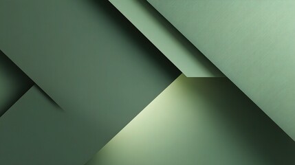 Poster - Angular Geometric Design in Sage Green with Soft Shadows