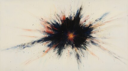 Wall Mural - Abstract painting, radiating explosion of colors on light background.