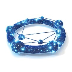 Fototapete - Network ring structure with interconnected nodes.