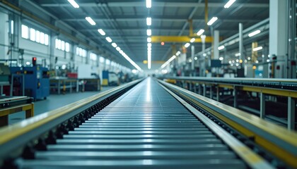 Poster - Industrial Conveyor System in Modern Manufacturing Facility Interior