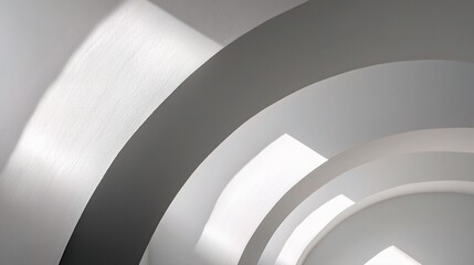 Poster - Modern Architectural Detail of Clean White Arch with Soft Shadows