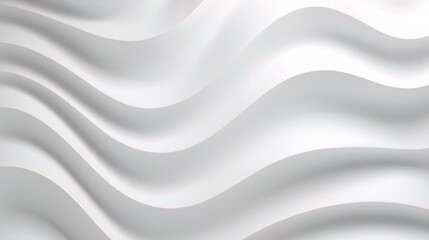 Poster - Elegant Seamless White Wave Texture with Modern 3D Design