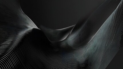 Poster - Abstract Monochrome Black Wave Pattern in Vertical Landscape Design