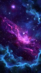 Wall Mural - nebula cloud glows vividly in the dark expanse, sparkling stars surrounding the cosmic dust and gase