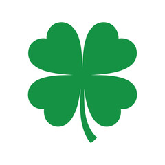Poster - Simple Green Four Leaf Clover Icon Isolated on White Background
