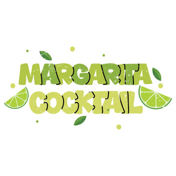 Margarita Cocktail Lettering Vector Design.