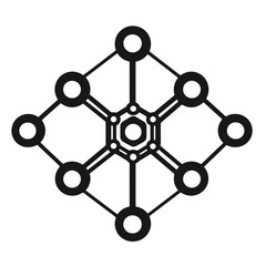 Poster - Benzene ring icon design featuring a minimalist and tech-inspired 2D representation in a modern aesthetic