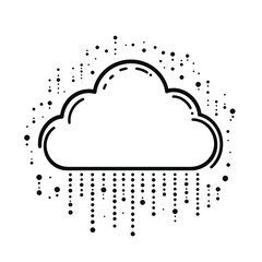 Poster - Minimalist cirrus cloud icon with tech-inspired design featuring simple lines and dots