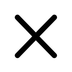 Fototapete - Minimalist close icon design featuring a simple single line X shape for user interface applications