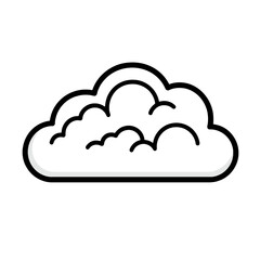 Poster - Minimalist Cirrus Cloud Icon in Simple Single Line Design for Modern Graphic Use