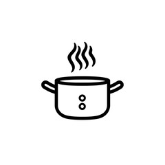 Poster - Minimalist cooking pot icon designed with simple lines for modern kitchen aesthetics