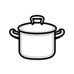 Poster - Minimalist cooking pot icon for culinary design and cooking applications with clean lines and simple aesthetics
