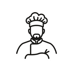 Poster - Minimalist chef icon showcasing a tech-inspired design using clean lines and 2D style for modern culinary aesthetics
