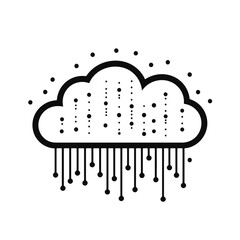 Poster - Minimalist cirrus cloud icon designed with a tech-inspired aesthetic in a 2D style, showcasing simplicity and clarity
