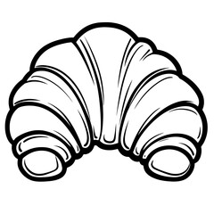 Poster - Minimalist croissant icon featuring clean lines and a simple 2D design for modern aesthetics in culinary art