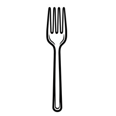 Poster - Minimalist fork icon design in simple line art style suitable for modern culinary themes