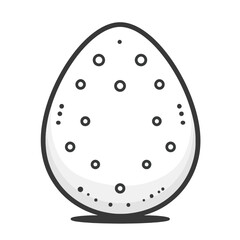Poster - Minimalist tech-inspired line icon featuring an egg design with dotted details for modern and creative visuals