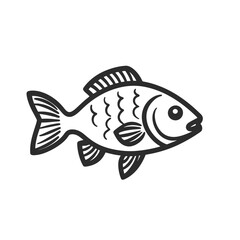 Poster - Minimalist fish icon design showcasing simple line art in a clean, two-dimensional style for modern visuals