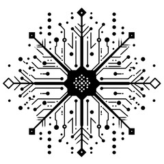 Poster - Frost icon featuring minimalist tech-inspired design with intricate line work and geometric shapes for innovative visual appeal
