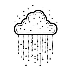 Poster - Minimalist hail icon design featuring a tech-inspired aesthetic in a clean line art style