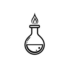 Poster - Heating liquid icon featuring minimalist design with tech-inspired elements, emphasizing simplicity and clarity in 2D form