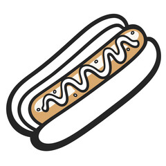 Poster - Enjoying a minimalist hot dog icon showcasing simplicity and style in food designs for casual dining and street food