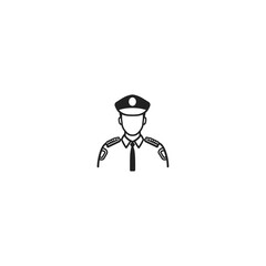 Poster - Minimalist tech-inspired police officer icon designed for modern applications and digital platforms in a simplistic 2D style