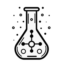 Poster - Minimalist scientist icon representing chemistry and experimentation with a tech-inspired design in clean line art style