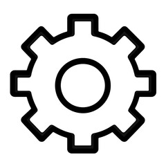 Poster - Minimalist settings icon featuring a simple gear design for user interface and graphical applications