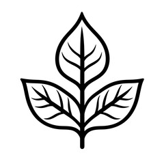 Poster - Minimalist air quality icon designed with a single line featuring a leaf element for environmental awareness