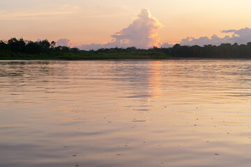 Wall Mural - Sunset,  rivers and jungle