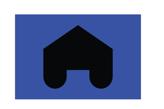 House Black and White Round Icon