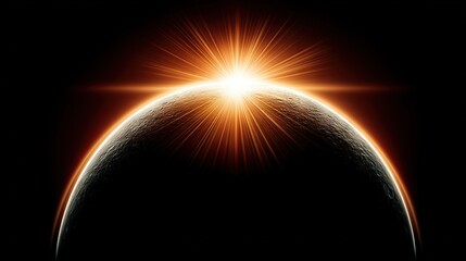 Wall Mural - a bright sun illuminates earth's horizon from the international space station, as depicted in this a