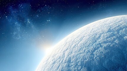 Wall Mural - a snowy planet with a glowing star above it